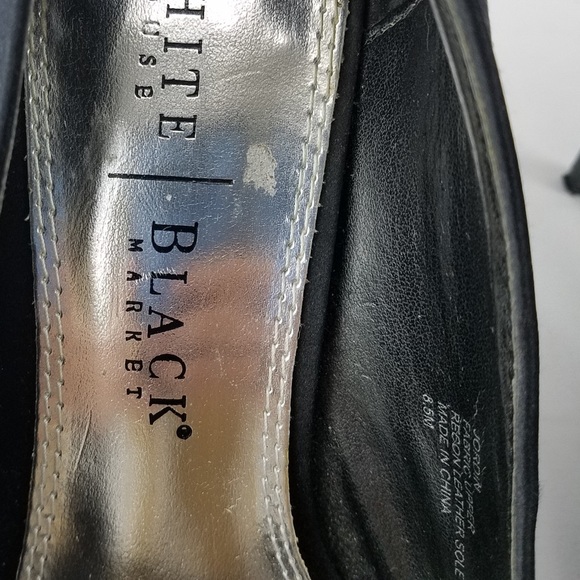 White House Black Market Navy Satin Pumps 8.5 - Picture 6 of 8